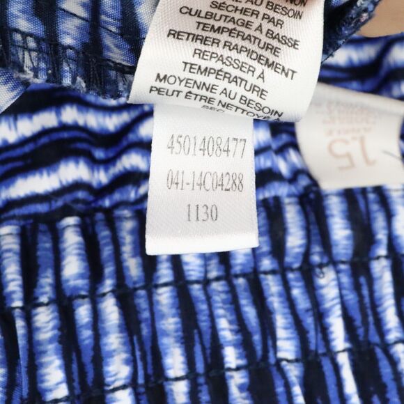 Chicos Pants 1.5 Womens Medium 10 Blue White Ankle Elastic Waist Pockets Resort - Picture 14 of 14